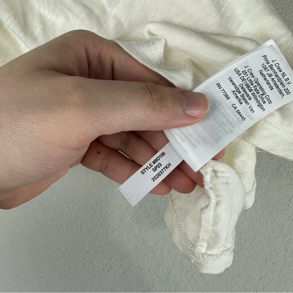 Crewcuts Girls Off White Cream Ruffle Sleeve Tee Shirt Size Large 10-11 - Picture 6 of 6